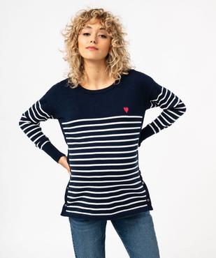 Pull de grossesse et d'allaitement à rayures vue1 - GEMO (MATER) - GEMO