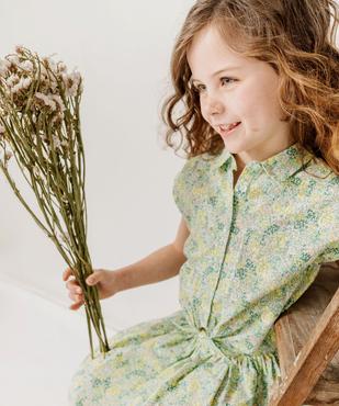 Chemise à manches courtes à motifs fleuris fille vue1 - GEMO (ENFANT) - GEMO