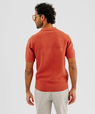 Polo manches courtes en maille fantaisie homme vue3 - GEMO 4G HOMME - GEMO