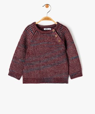 Pull en grosse maille chinée bébé garçon vue1 - GEMO(BEBE DEBT) - GEMO