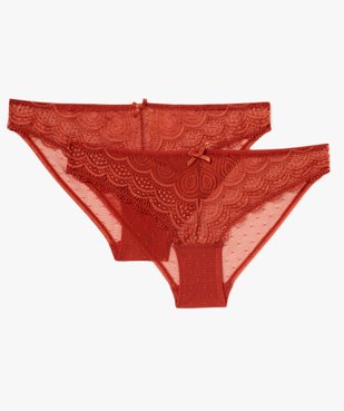 Culottes en dentelle et tulle femme (lot de 2) vue1 - GEMO(HOMWR FEM) - GEMO