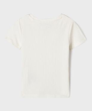 Tee-shirt manches courtes en maille côtelée fille vue3 - GEMO 4G FILLE - GEMO