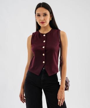 Gilet de costume sans manches à boutons dorés femme vue2 - GEMO(FEMME PAP) - GEMO