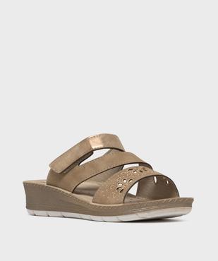 Mules confort à brides fantaisie avec scratch femme vue3 - G'FLEX - GEMO