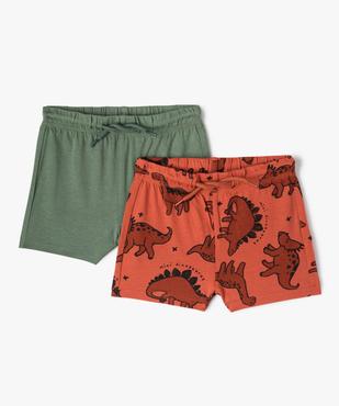 Short bébé garçon en jersey à taille élastiquée (lot de 2) vue1 - GEMO(BEBE DEBT) - GEMO