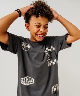 Tee-shirt manches courtes coupe oversize garçon vue4 - GEMO 4G GARCON - GEMO
