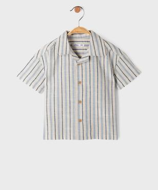 Chemise manches courtes à rayures bébé garçon vue1 - GEMO(BEBE DEBT) - GEMO