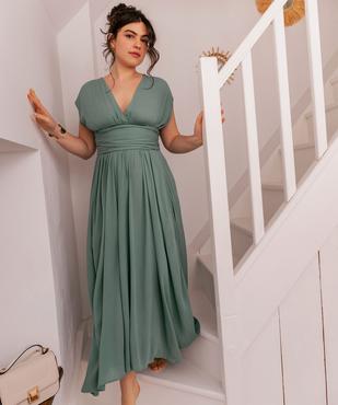 Robe longue dos nu multilook en viscose froissée femme vue1 - GEMO(FEMME PAP) - GEMO