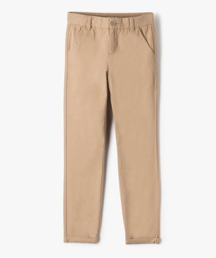 Pantalon chino en coton à revers garçon vue1 - GEMO 4G GARCON - GEMO