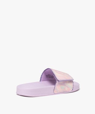 Mules de piscine fille avec bandeau scratch à paillettes et dentelé vue4 - GEMO (PLAGE) - GEMO
