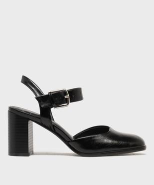 Escarpins sling back à talon large et bout carré femme - Follow Me vue1 - FOLLOW ME - GEMO