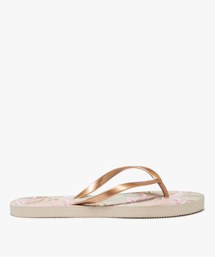 Tongs femme à fines brides entre-doigts et semelle imprimée vue2 - GEMO (PLAGE) - GEMO