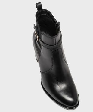 Bottines en cuir à talon haut avec fermeture zippée femme - Tanéo vue5 - TANEO - GEMO
