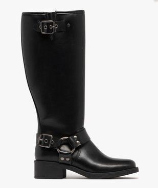 Bottes femme style cavalière à bout carré avec bride fantaisie vue2 - 5 MILES - GEMO