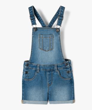 Salopette fille en jean coupe courte vue2 - GEMO (ENFANT) - GEMO