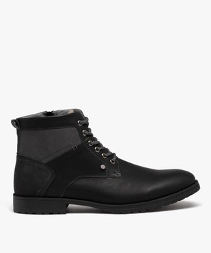 Boots homme casual à zip et à lacets bicolores vue1 - GEMO (CASUAL) - GEMO