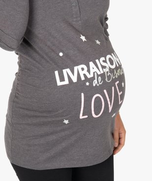 Pyjama de grossesse taille haute et manches longues vue2 - GEMO (MATER) - GEMO