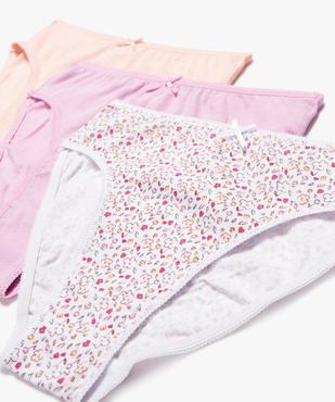 Culottes assorties en coton biologique extensible fille (lot de 3) vue2 - GEMO 4G FILLE - GEMO
