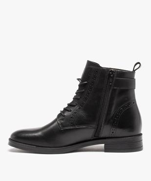 Bottines femme à lacet dessus cuir à bords perforés – Tanéo vue4 - TANEO - GEMO