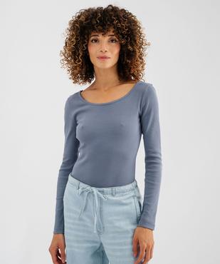 Body à manches longues en maille côtelée femme vue1 - GEMO 4G FEMME - GEMO