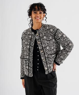 Veste matelassée à col rond à motifs femme vue2 - GEMO 4G FEMME - GEMO