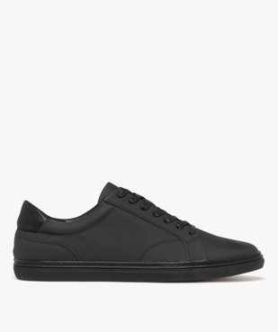 Baskets homme unies en suédine avec surpiqûres et à semelle fine vue2 - GEMO (CASUAL) - GEMO
