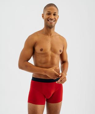 Boxers unis en coton extensible homme (lot de 2) vue1 - GEMO 4G HOMME - GEMO