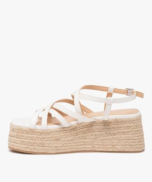 Sandales à semelle plateforme en corde et brides femme vue3 - GEMO(URBAIN) - GEMO