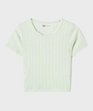 Tee-shirt manches courtes en jersey de coton ajouré fille vue1 - GEMO 4G FILLE - GEMO