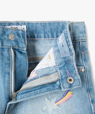 Short en jean fille avec broderies fantaisie vue2 - GEMO (ENFANT) - GEMO