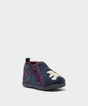 Chaussons montants zippés en velours bébé garçon - LuluCastagnette vue2 - LULUCASTAGNETTE - GEMO