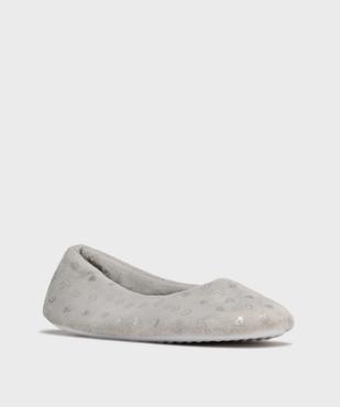 Chaussons ballerines en velours motifs coeurs femme vue2 - GEMO(HOMWR FEM) - GEMO