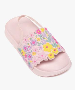 Sandales de piscine motifs fleurs avec élastique au talon fille vue5 - GEMO (PLAGE) - GEMO