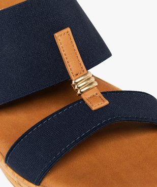 Mules femme à talon compensé et brides élastiques avec détail fantaisie vue6 - VALENTINA BALDA - GEMO
