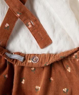 Ensemble 2 pièces salopette fleurie et tee-shirt bébé fille - LuluCastagnette vue4 - LULUCASTAGNETTE - GEMO