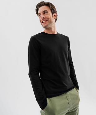 Tee-shirt à manches longues et col rond homme vue4 - GEMO 4G HOMME - GEMO