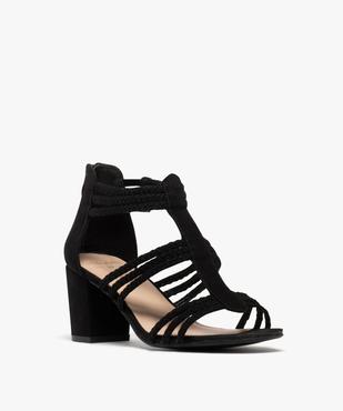 Sandales à talon avec brides tressées femme vue2 - VALENTINA BALDA - GEMO