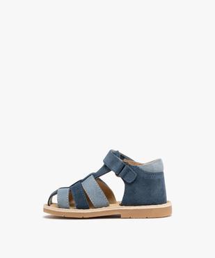 Chaussures de marche ouvertes en cuir à scratch bébé garçon - Na! vue3 - NA! - GEMO