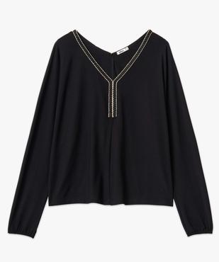 Tee-shirt femme à manches longues et encolure fantaisie vue4 - GEMO(FEMME PAP) - GEMO