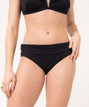 Bas de maillot de bain femme avec revers à la taille vue1 - GEMO 4G FEMME - GEMO