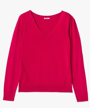 Pull femme en maille fine à col V vue4 - GEMO 4G FEMME - GEMO