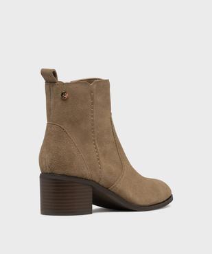 Boots à talon dessus cuir femme - LuluCastagnette vue4 - LULUCASTAGNETTE - GEMO