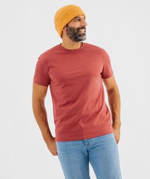 Tee-shirt manches courtes col rond en coton homme vue1 - GEMO 4G HOMME - GEMO