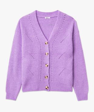 Gilet col V en maille ajourée femme vue4 - GEMO(FEMME PAP) - GEMO