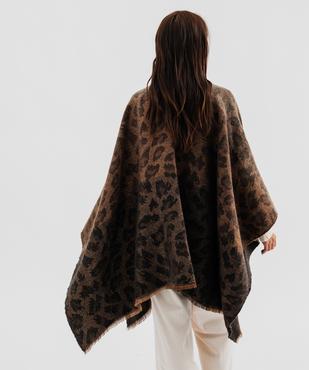 Poncho réversible à motif léopard et motif tartan femme vue5 - GEMO (ACCESS) - GEMO