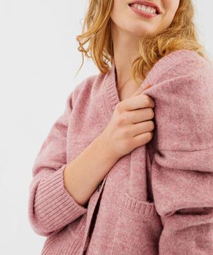 Gilet à col V avec poches femme vue2 - GEMO(FEMME PAP) - GEMO