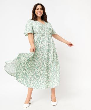 Robe à manches courtes à motifs fleuris femme grande taille vue1 - GEMO 4G GT - GEMO