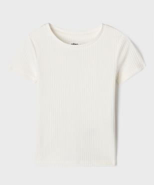 Tee-shirt manches courtes en maille côtelée fille vue1 - GEMO 4G FILLE - GEMO