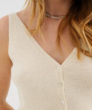 Pull d'été à bretelles avec double décolleté en V femme vue2 - GEMO(FEMME PAP) - GEMO