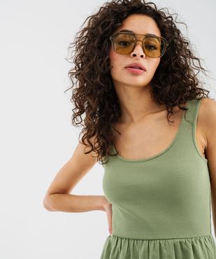 Robe longue avec buste en maille côtelée femme vue2 - GEMO 4G FEMME - GEMO